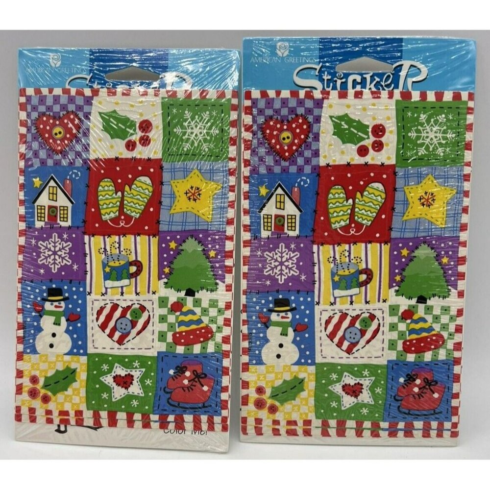 American Greetings Christmas Stickers Vintage 1980s 2 pack Scrapbooking‎